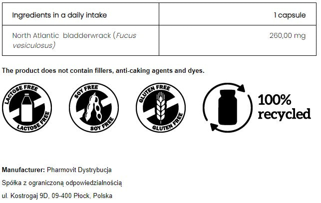 PharmoVit North Atlantic kelp (bladderwrack) 260 mg / 120 capsules