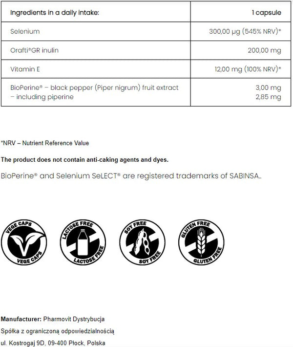 PharmoVit Organic selenium L-selenomethionine, 60 capsules