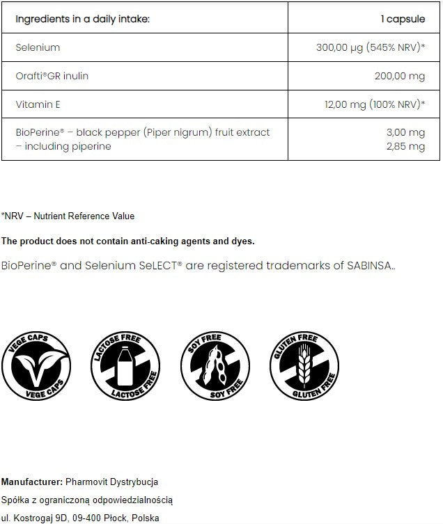 PharmoVit Organic selenium L-selenomethionine, 60 capsules