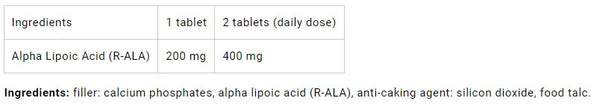 Aliness Alpha Lipoic Acid R-ALA 200 mg 60 capsules