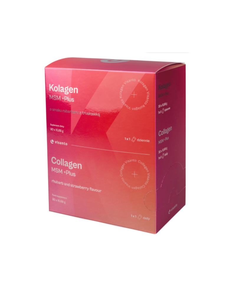 VISANTO New COLLAGEN MSM +PLUS rhubarb and strawberry, 30 x 10,69 g powder sachets - J. ZIEBA