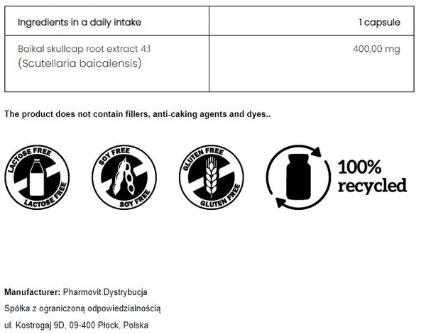 PharmoVit Baikal skullcap 400 mg / 90 capsules