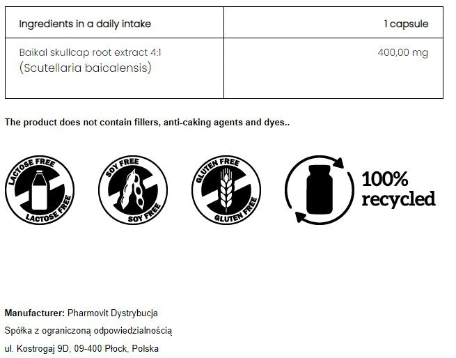 PharmoVit Baikal skullcap 400 mg / 90 capsules