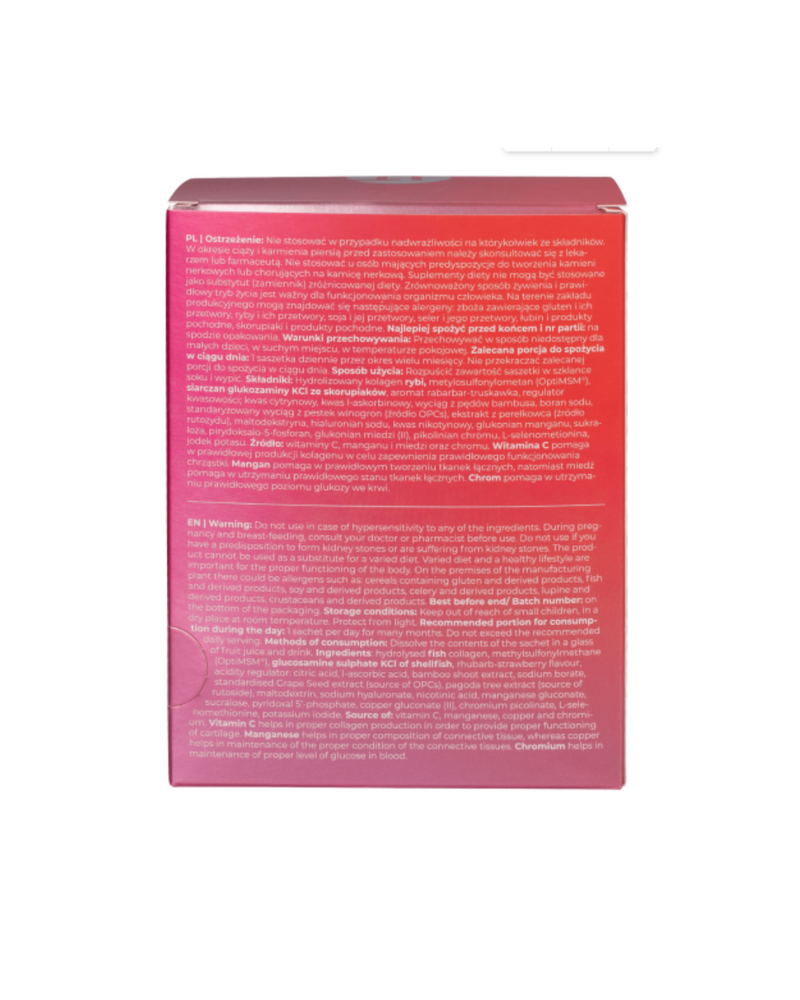 VISANTO New COLLAGEN MSM +PLUS rhubarb and strawberry, 30 x 10,69 g powder sachets - J. ZIEBA