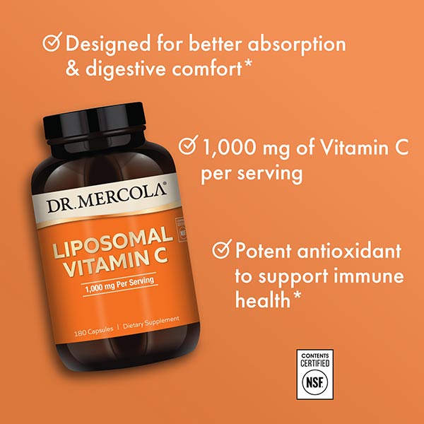 Dr. Mercola Vitamin C Liposomal, 180 capsules