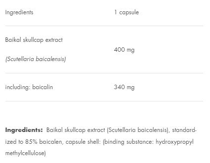 Aliness Baikaline (Baikal skullcap) Extract 85% 400 mg 100 capsules