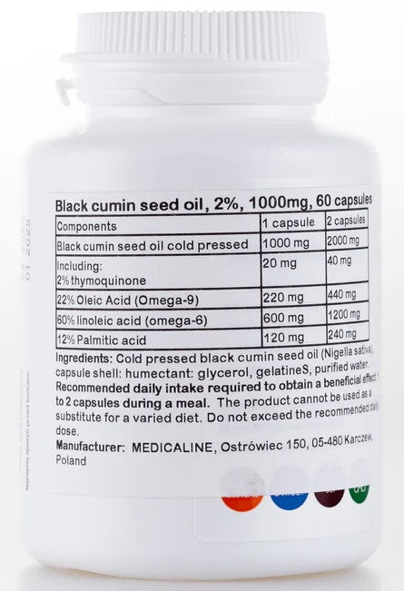 Aliness Black cumin seed oil 2% 1000 mg 60 capsules