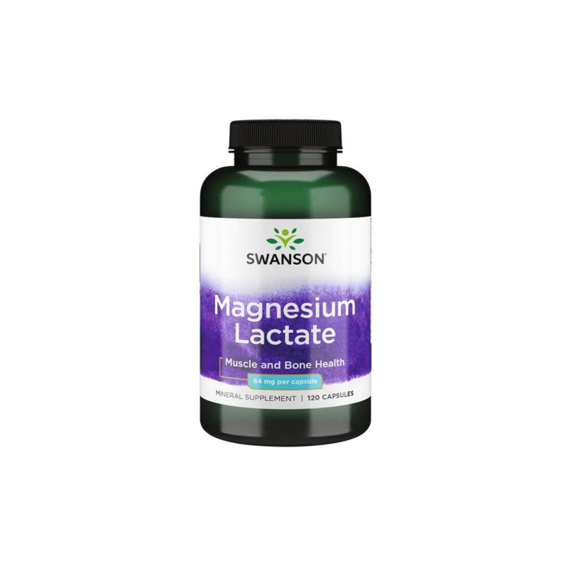 Swanson Magnesium Lactate, 120 capsules