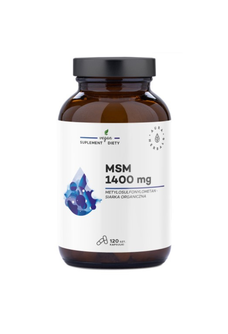 Aura Herbals MSM 1400 mg, organic sulfur, 120 capsules