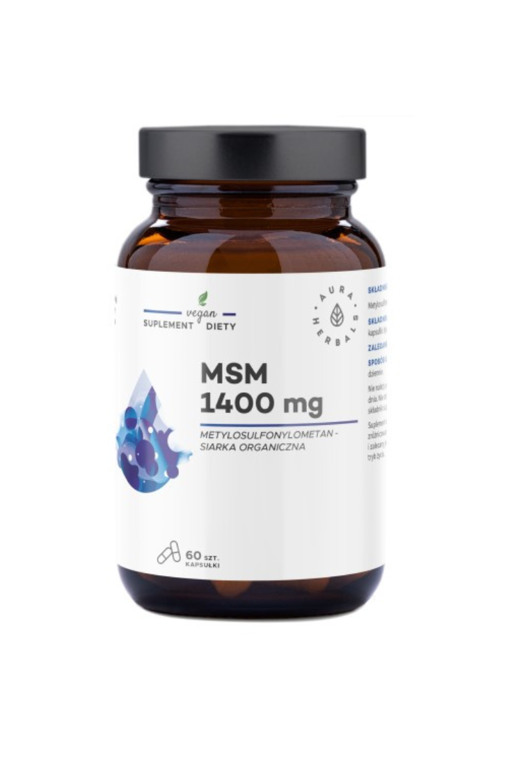 Aura Herbals MSM 1400 mg, organic sulphur, 60 capsules