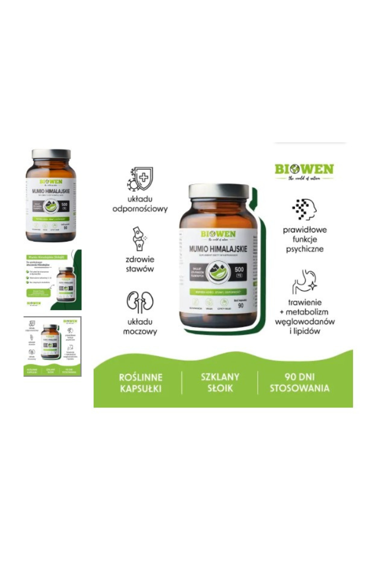 Biowen MUMIO HIMALAYAN SHILAJIT + Vitamin C D3 STRESS ENERGY IMMUNITY, 90 capsules