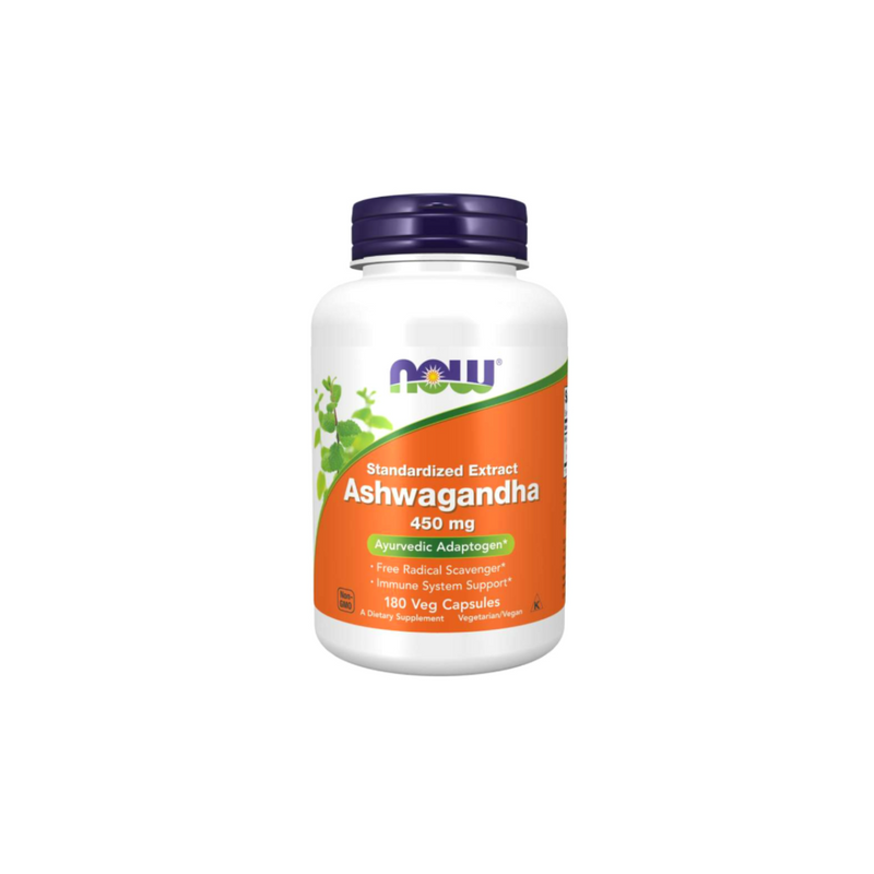 P* Now Foods ASHWAGANDHA - standardized extract 450 mg, 180 vegetarian capsules, expiry date 05.2027