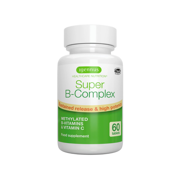 Igennus Super B-Complex, Methylated Vitamin B Complex tablets with Folate, 60 capsules