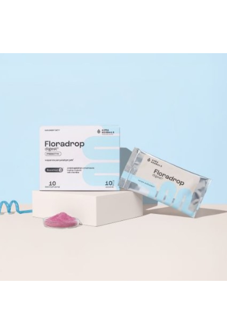 Aura Herbals Floradrop Digest PREBIOTIC sachets DIGESTION HEALTHY GUT, 10 sachets