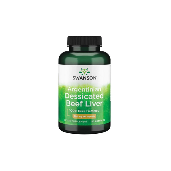 Swanson Beef liver 100% defatted and dried beef liver 500 mg / 120 capsules