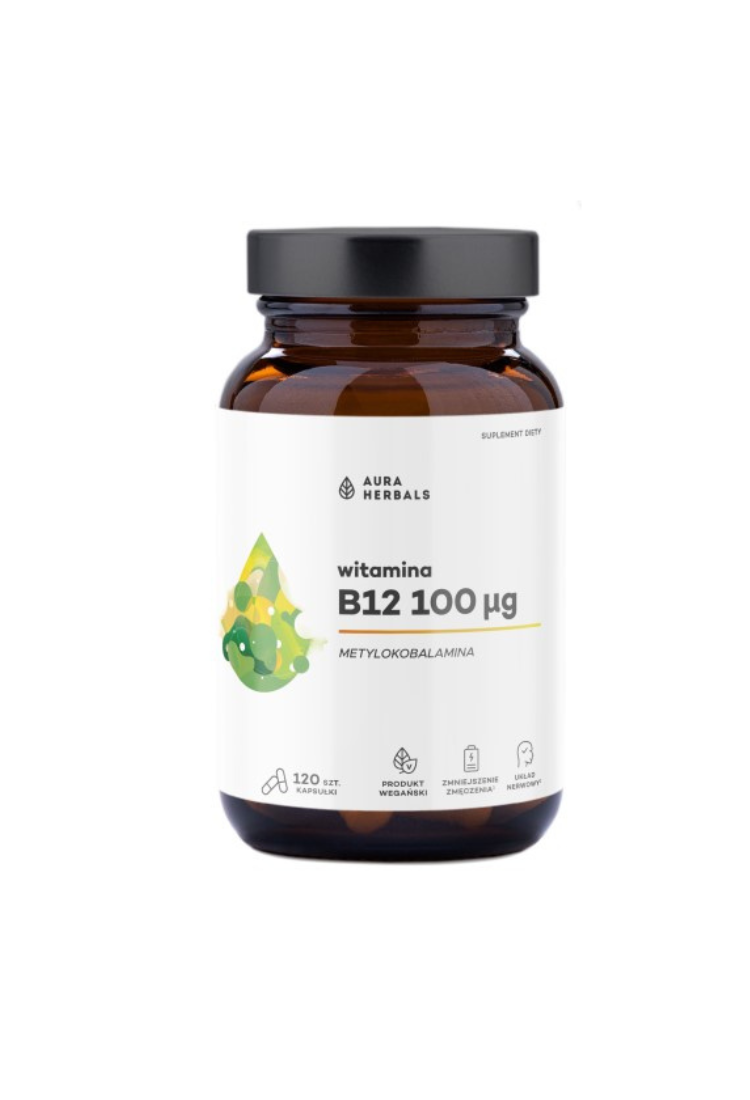 Aura Herbals Vitamin B12 100 µg, methylcobalamin 120 capsules