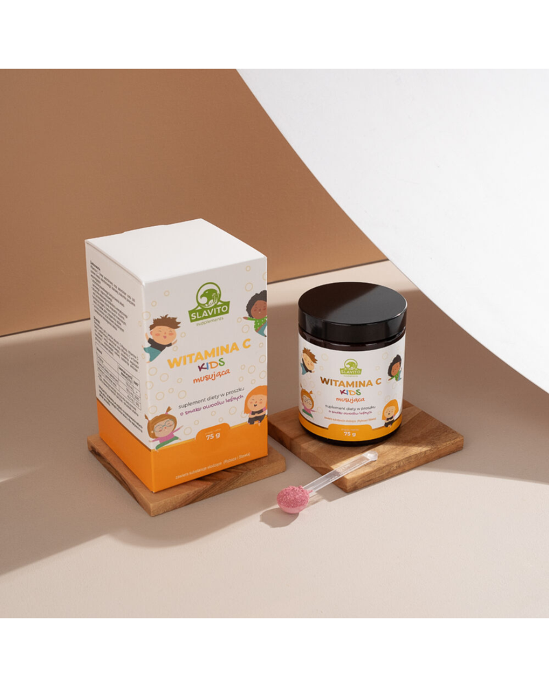Slavito Vitamin C Kids,  powder with forest fruit juice, 75g - recommended by Dr H. Czerniak