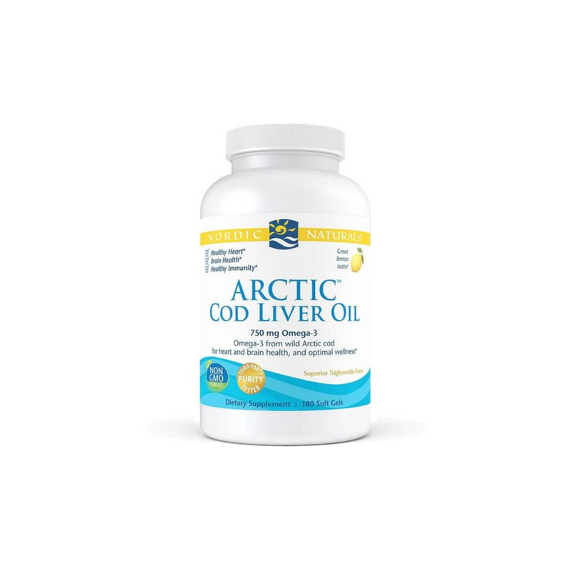 Nordic Naturals Arctic Cod Liver Oil 750mg Omega-3, lemon, 180 softgels