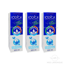 3 x 100 ml 10% OFF Iodica Natural Iodine Concentrate 100 ml - glass