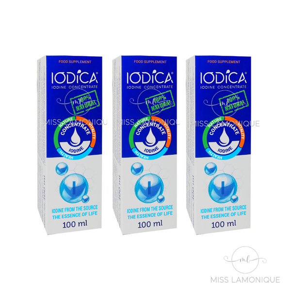 3 x 100 ml 10% OFF Iodica Natural Iodine Concentrate 100 ml - glass