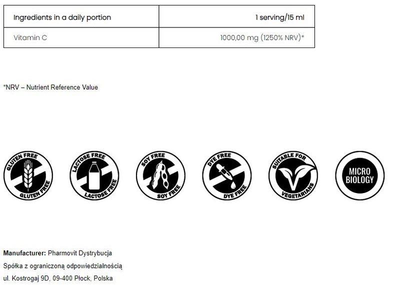 PharmoVit Cevit™ Forte Vitamin C 1000 mg, 500 ml