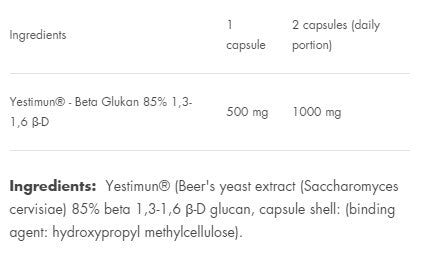 Aliness Beta Glukan 1.3-1.6 500mg 100 capsules