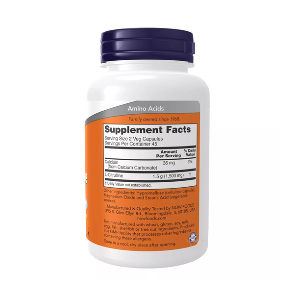 Now Foods L-Citrulline 750 mg / 90 vegetarian capsules