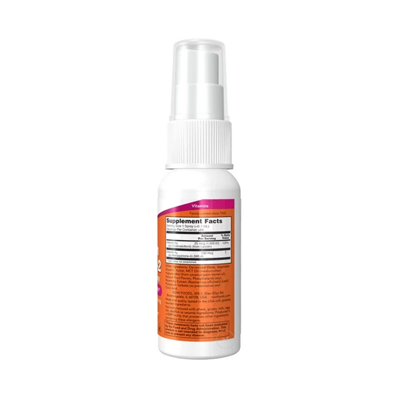 Now Foods Vitamin D3 + K2 spray 59 ml - 79 servings