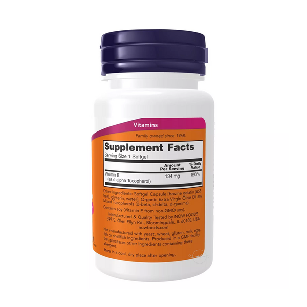 Now Foods Vitamin E-200 TOCOFEROL MIX 100 gel capsules