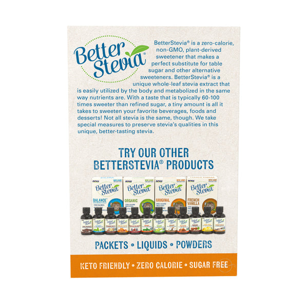 NOW Foods Better Stevia Packets - Original  - 100 packets