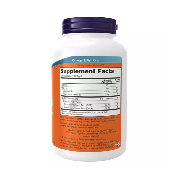 Now Foods Omega-3 Molecularly distilled 180 gel capsules
