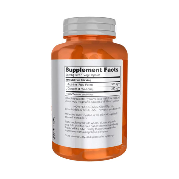 NOW Foods Arginine & Citrulline  - 240 vcaps