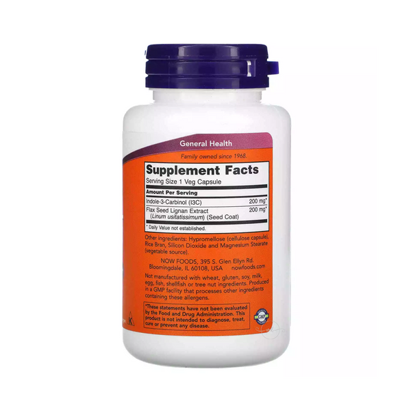 Now Foods Indole-3-Carbinol (I3C) 200 mg 60 vegetarian capsules