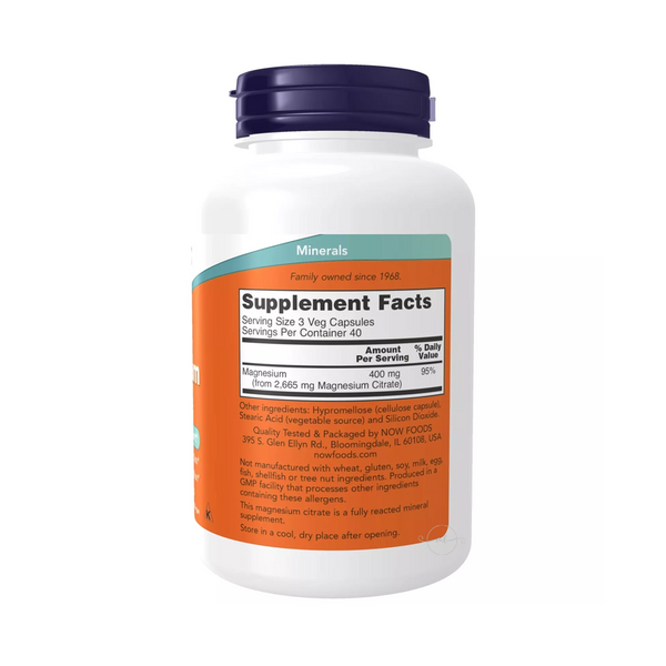 Now Foods Magnesium Citrate, 120 capsules