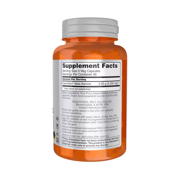 NOW Foods Beta-Alanine - 750mg  - 120 caps