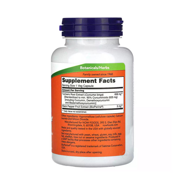 NOW Foods Turmeric Curcumin with BioPerine  - 90 vcaps