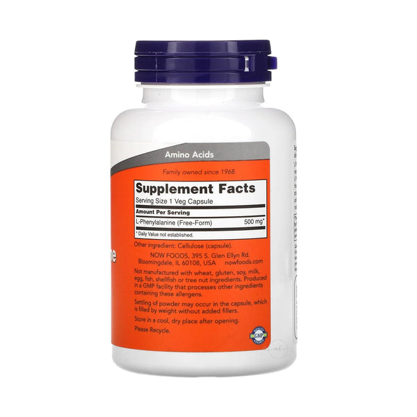 NOW Foods L-Phenylalanine, 500mg  - 120 vcaps