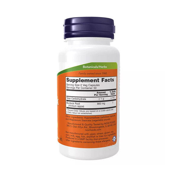 Now Foods Burdock Root - BURDOCK ROOT 100 vege capsules