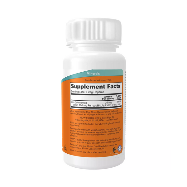 Now Foods Iron 36 mg 90 vegan capsules