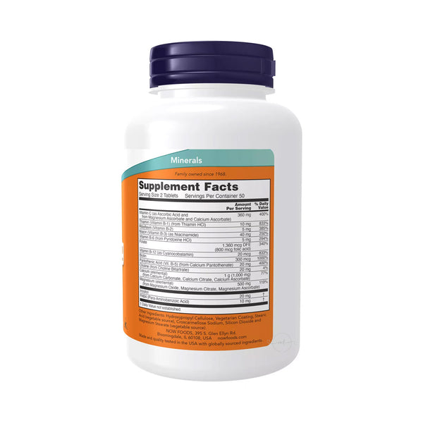 NOW Foods Cal-Mag with B-Complex and Vitamin C  - 100 tablets