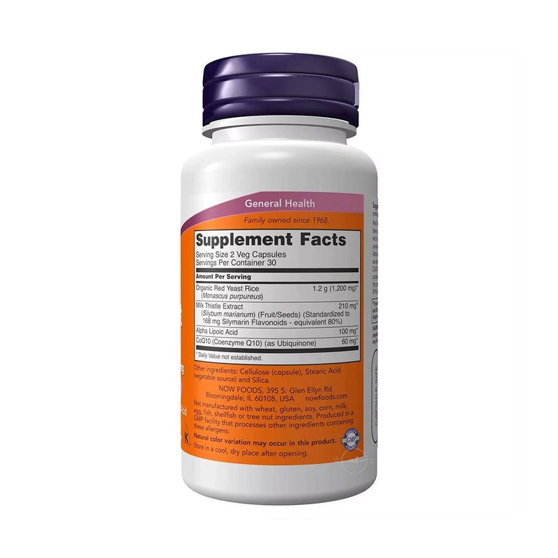NOW Foods Red Yeast Rice with CoQ10, 600mg  - 60 vcaps