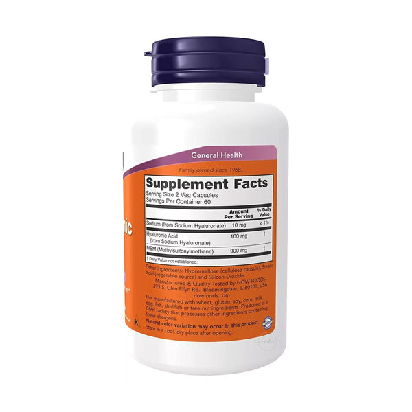 NOW Foods Hyaluronic Acid with MSM - 50mg  - 120 vcaps