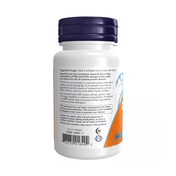 Now Foods Omega-3 Molecularly distilled 30 gel capsules