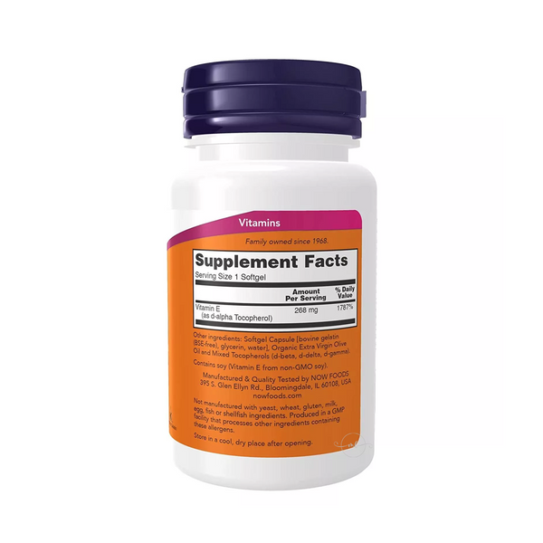 Now Foods Vitamin E 400 IU / 50 gel capsules TOCOFEROL MIX