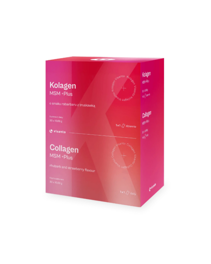 VISANTO New COLLAGEN MSM +PLUS rhubarb and strawberry, 30 x 10,69 g powder sachets - J. ZIEBA