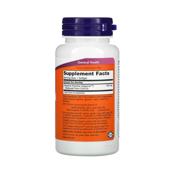 Now Foods Ubiquinol 100mg 60 capsules
