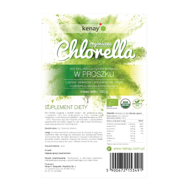 Kenay Organic Chlorella powder (100 g)
