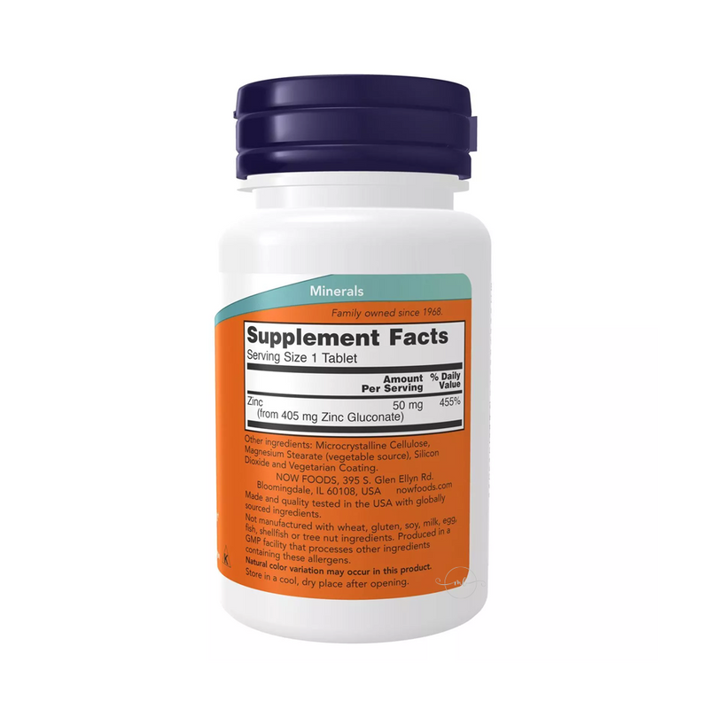 Now Foods Zinc 50 mg / 100 vegetarian tablets