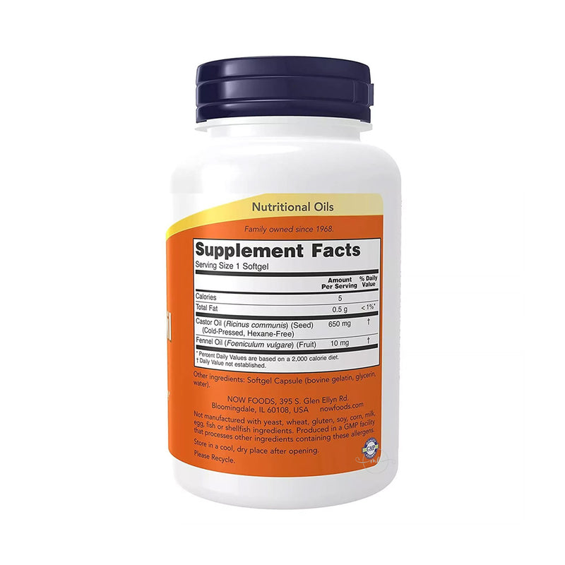 NOW Foods Castor Oil, 650mg  - 120 softgels