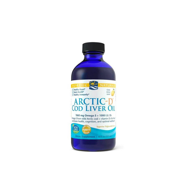 Nordic Naturals Arctic-D Cod Liver Oil, lemon flavour, 237 ml